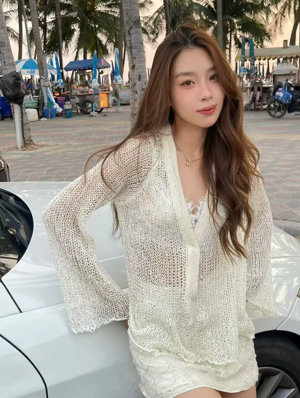 Zara Spring Summer Loose Thin Hollow Knit Cardigan Beach Cover Up